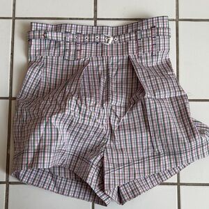 Philosophy di Lorenzo Serafini High Waist Checkered Shorts - Pink, Green, White